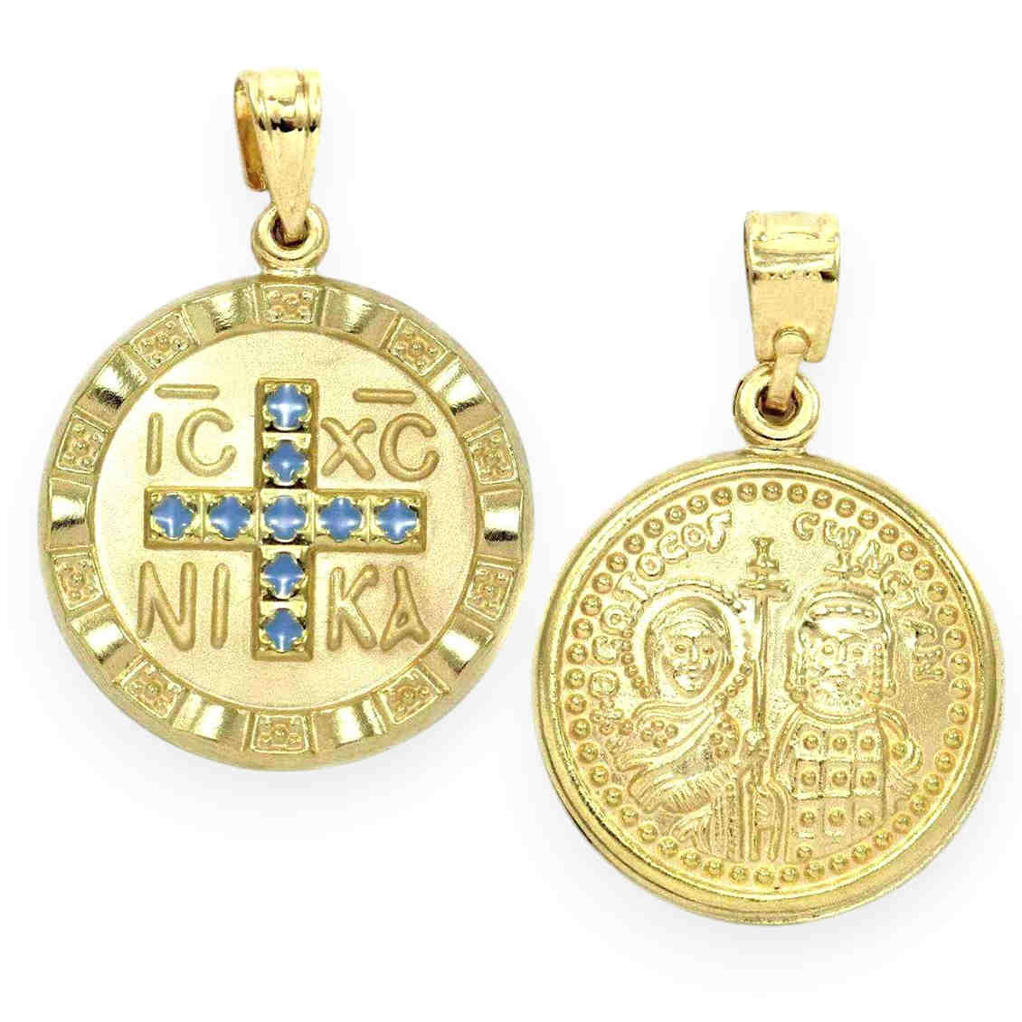 Ασημένιο Επίχρυσο Κωνσταντινάτο Διπλής Όψης 925